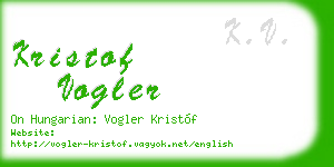 kristof vogler business card