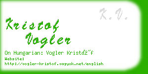 kristof vogler business card